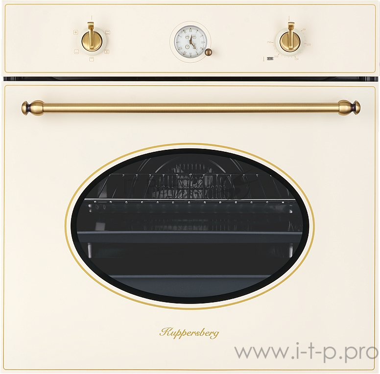 Электрический духовой шкаф Kuppersberg SR 605 C Bronze, 5 режимов(Нижний нагрев, Гриль и нижний нагрев с конвекцией, Разморозка, Гриль и нижний нагрев, Гриль) аналоговый таймер, поворотные переключатели, каталитическая и гидролизная системы очистки,