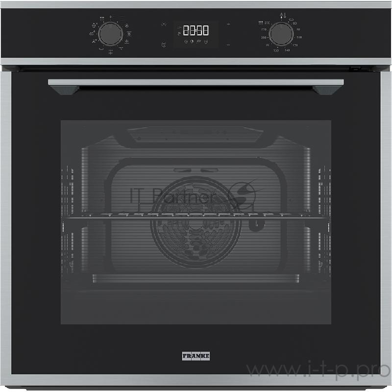 Духовой шкаф Franke FMA 97 P XS Электрический духовой шкаф, 60 см, серия MARIS, 71л, 11 функций, утапливаемые ручки, дисплей, пиролиз, телескопические направляющие 2 уровня, черный