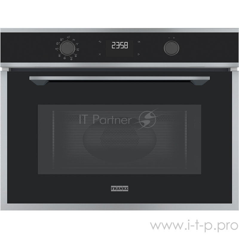 Духовой шкаф Franke FMA 45 MW XS Электрический компактный духовой шкаф с СВЧ, 595х455х554, серия MARIS, 40л, 7 функций, автоматическое приготовление(5 программ), ЖК дисплей с сенсорным управлением, нержавеющая сталь/черный
