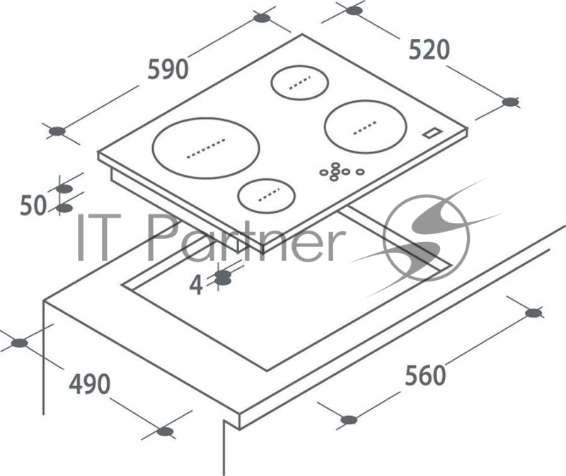 Встраиваемый комплект Candy FCP602X/ECH64CC черный/черный