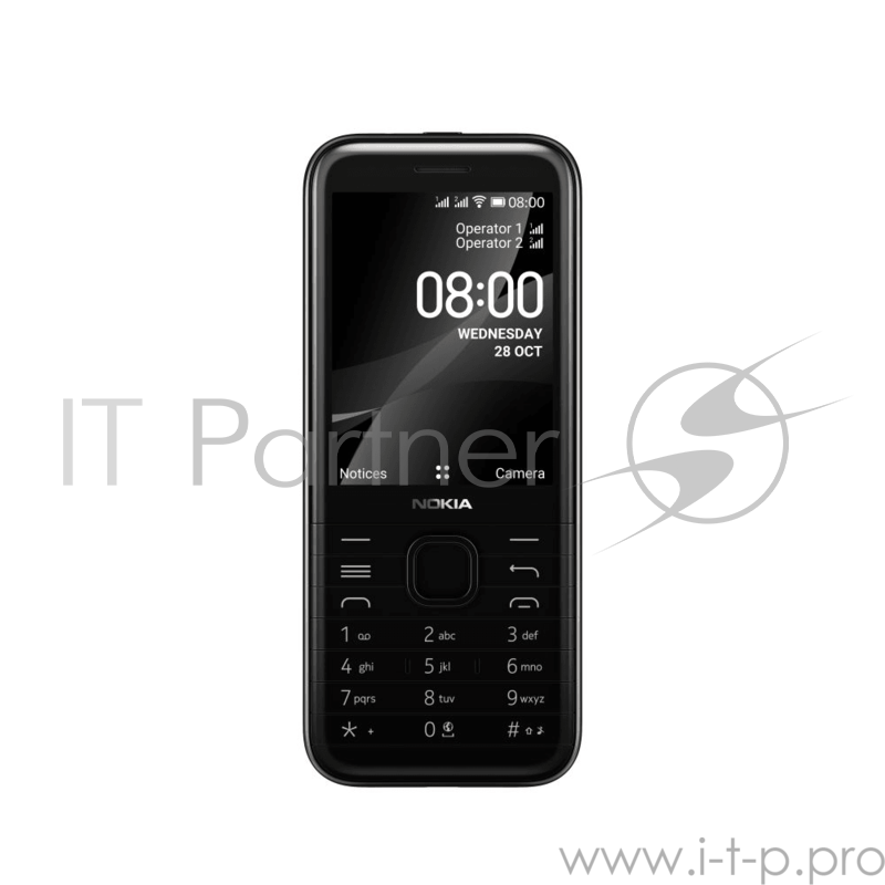 Телефон сотовый Nokia NOKIA 8000 TA-1303 DS 4G BLACK, 2.8, 1 Core, 512MB + 4MB (ROM/RAM), Micro SD, up to 32GB flash, 2 Sim, LTE + GSM/WCDMA, BT v4.0, GPS, GLONASS, Micro-USB, 1500mAh, 110,2g, 56,5x132,2x12,34