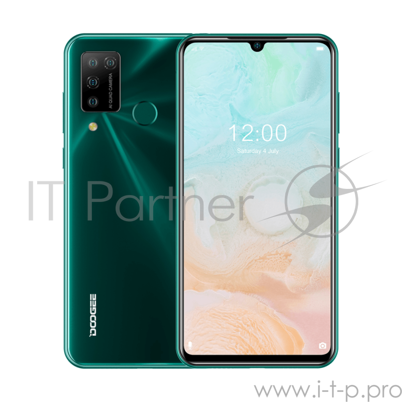 Смартфон Doogee Doogee N20 Pro Fantasy Forest, 6.3 19:9 1080x2280, 4 x Cortex - A53 2.0 ГГц+4 x Cortex -A73 2.0 ГГЦ, 8 Core, 6GB RAM, 128GB, up to 256GB flash, 16 МП+8МП+ 2 МП + 2 МП/16Mpix, 2 Sim, 2G, 3G, LTE, BT v5.0, Wi-Fi, GPS, Galileo, Glonass,