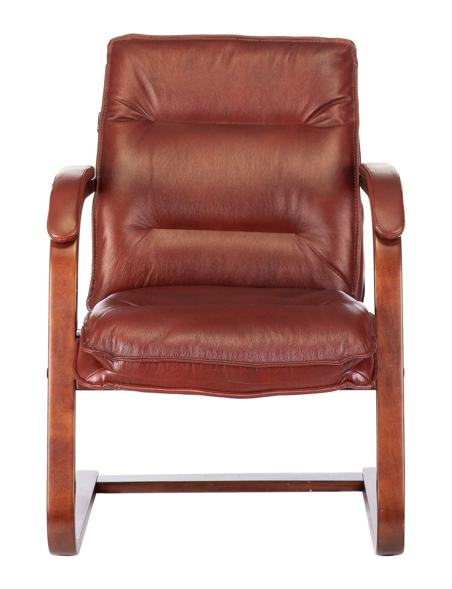 Кресло Бюрократ T-9927WALNUT-AV светло-коричневый Leather Eichel кожа полозья дерево