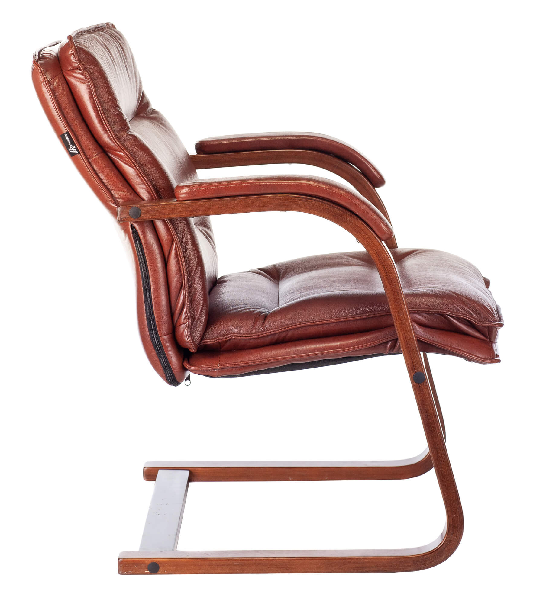 Кресло Бюрократ T-9927WALNUT-AV светло-коричневый Leather Eichel кожа полозья дерево