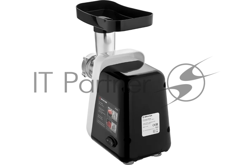 Мясорубка BRAYER BR1600, 1300 Вт, реверс, отсек для дисков, 2 диска для круп. и мелк. помола, толкат
