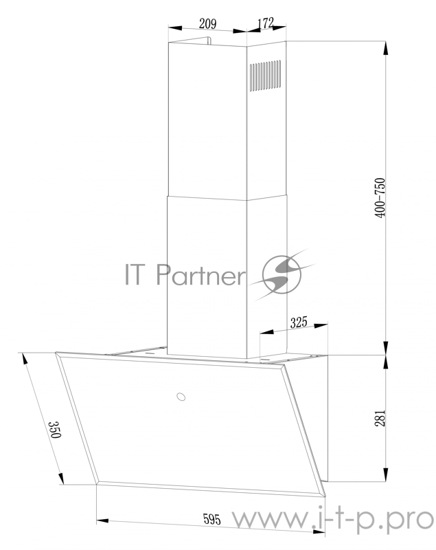 Вытяжка LEX TOUCH ECO 600 BLACK