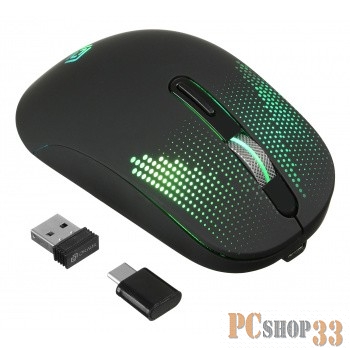 Мышь Oklick 636LWC черный оптическая (2400dpi) беспроводная USB/USB-C (6but)