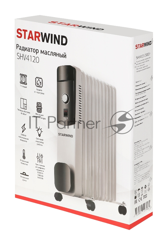 Радиатор масляный Starwind SHV4120 1000Вт черный