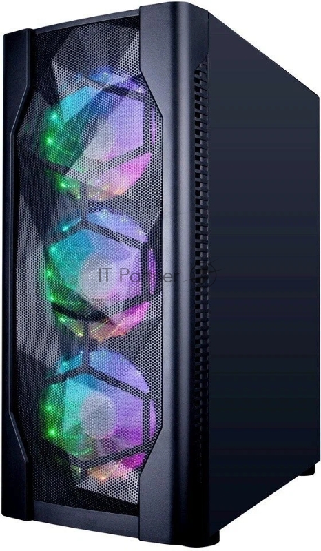 Корпус 1STPLAYER D4-BK-4G6 DK D4 BLACK / ATX, tempered glass, metal mesh / 4x 120mm LED fans inc. / D4-BK-4G6