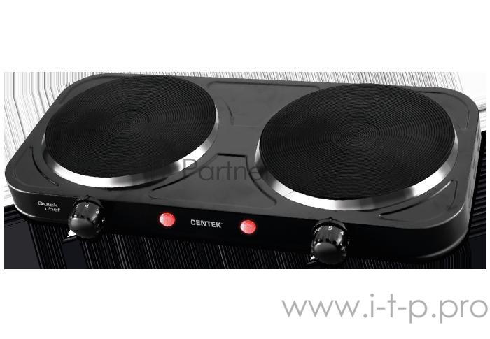 Плитка электрическая Centek CT-1507 Black 2конф ЧУГУН 155мм, 2000Вт, индикатор работы