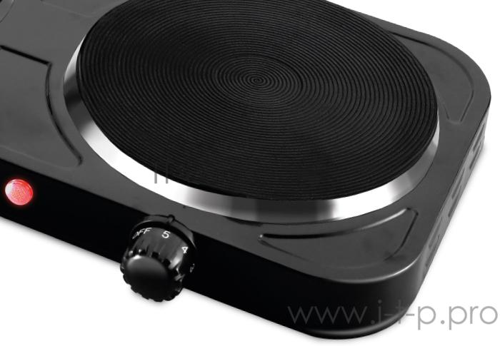 Плитка электрическая Centek CT-1507 Black 2конф ЧУГУН 155мм, 2000Вт, индикатор работы