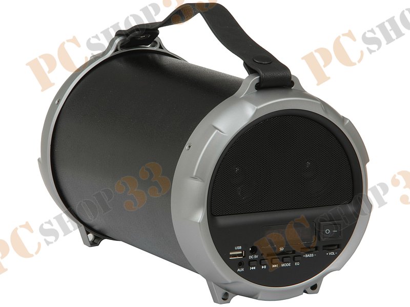 Акустическая система 2.1 Ginzzu GM-886B, сабвуфер 12Вт, сателлиты 2x3Вт, портативная, с MP3 плеером, с FM радио, черно-серебр. (Bluetooth)