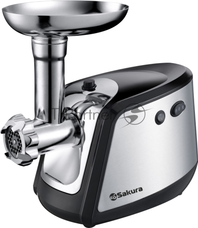 мясорубка SAKURA SA-6407 Мясорубка электрическая, 1500 Вт, с функцией реверса, насадками кеббе, для приготовления сосисок и тремя дисками в комплекте. Материал корпуса: пластик. Материал лотка: металл.