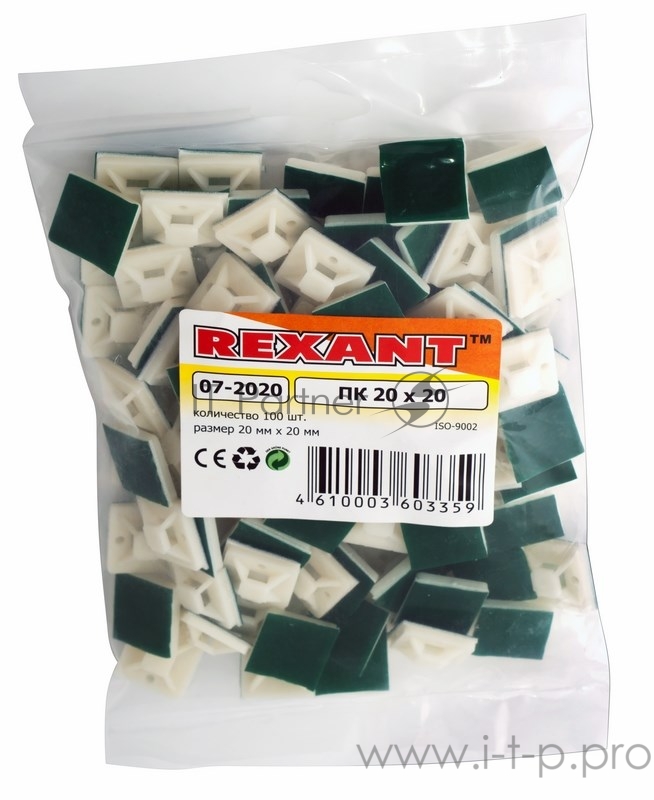 Аксессуар REXANT (07-2020) Площадка самоклеющаяся 20 х 20 мм (100 шт.)