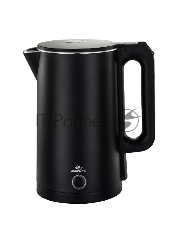 Чайник Добрыня DO-1245B (1,8л) 2000Вт двойная стенка пл/нжс черный