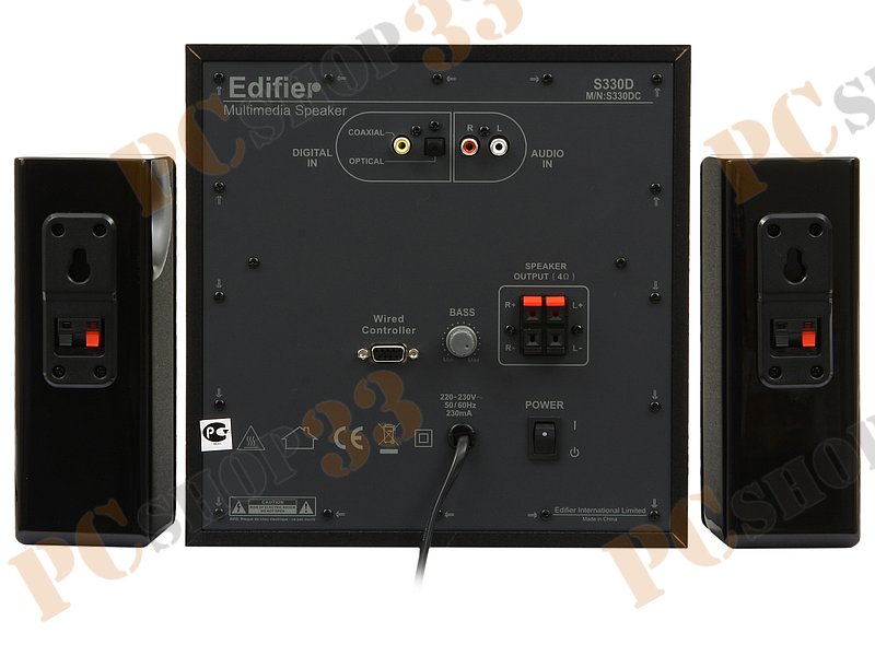 Акустическая система 2.1 Edifier S330D сабвуфер 36Вт, сателлиты 2x18Вт, черный