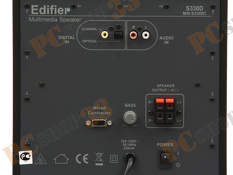 Акустическая система 2.1 Edifier S330D сабвуфер 36Вт, сателлиты 2x18Вт, черный