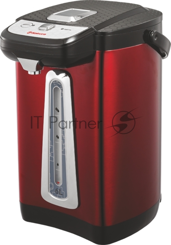 Термопот Sakura SA-1346R 6.0л подсв черн/красн
