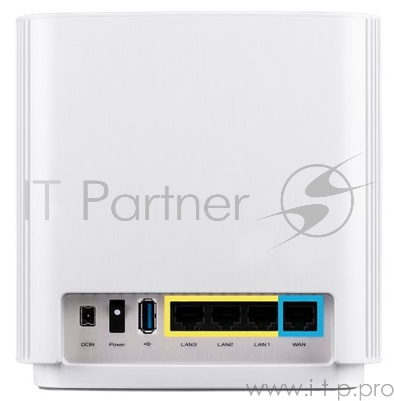 Роутер, из 1 точки доступа ASUS CT8 (W-1-PK) //, 802.11b/g/n/ac/ax, до 400 + 1733Мбит/c, 2,4 + 5 гГц, белый 90IG04T0-MO3R30
