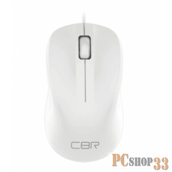 Мышь проводная CBR CM 131 White,, оптическая, USB, 1000 dpi, 3 кнопки и колесо прокрутки, ABS-пластик, длина кабеля 2 м, цвет белый