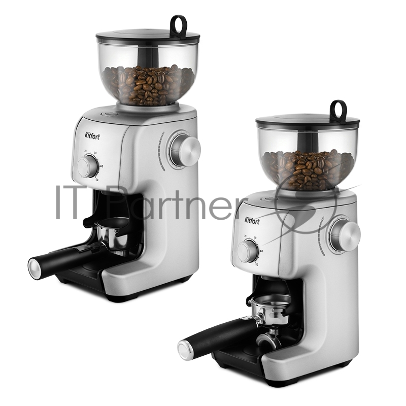 Кофемолка Kitfort КТ-749 130Вт сист.помол.:жернова вместим.:400гр серый