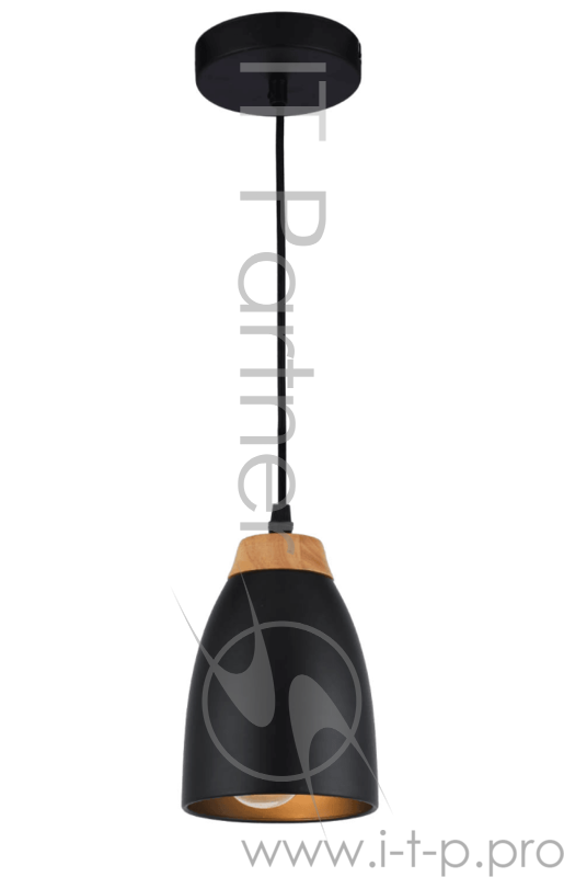 Светильник Hiper 1хЕ27х60Вт Чёрный/Натуральное дерево H035-1