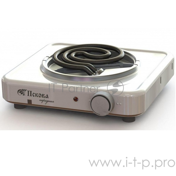 Плитка электрическая Пскова НАРОДНАЯ 1 конф., 1,2 кВт, цвет белый