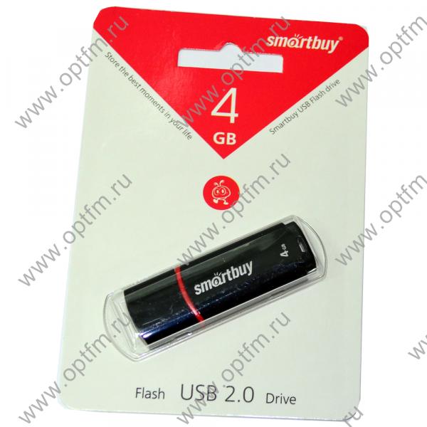 4GB USB 2.0 Flash Drive SmartBuy Crown черный (SB4GBCRW-K)