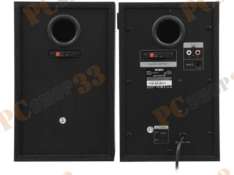 Акустическая система стерео Sven SPS-721, 2x25Вт, с MP3 плеером, черный (Bluetooth)