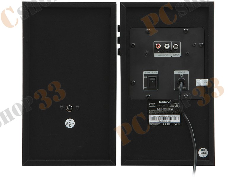 Акустическая система стерео Sven SPS-635, 2x20Вт, черный