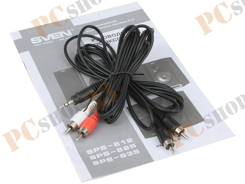 Акустическая система стерео Sven SPS-635, 2x20Вт, черный