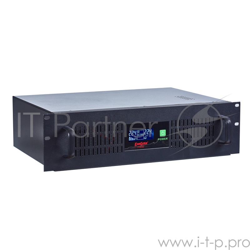 ИБП Exegate EP270874RUS ИБП Exegate Power RM Smart UNL-1500 LCD 1500VA, Black, 2U, 3 евророзетки, USB