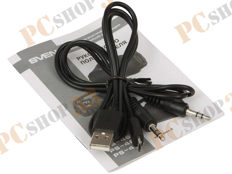 Акустическая система стерео Sven PS-465, 2x9Вт, портативная, с MP3 плеером, с FM радио, черный (Bluetooth)