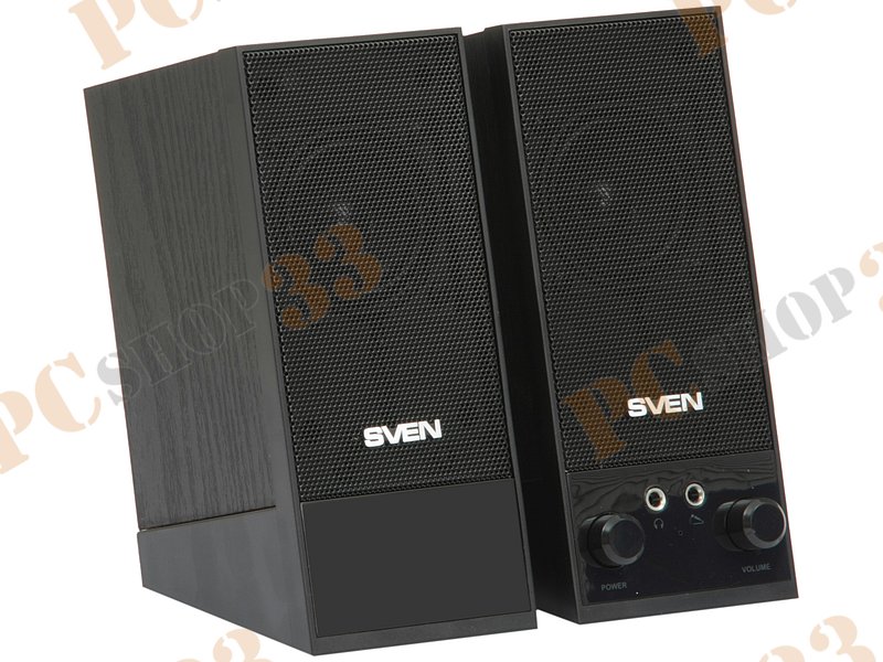 Акустическая система стерео Sven SPS-604, 2x2Вт, портативная, черный