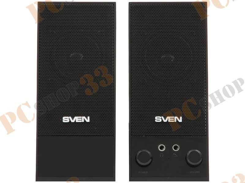 Акустическая система стерео Sven SPS-604, 2x2Вт, портативная, черный
