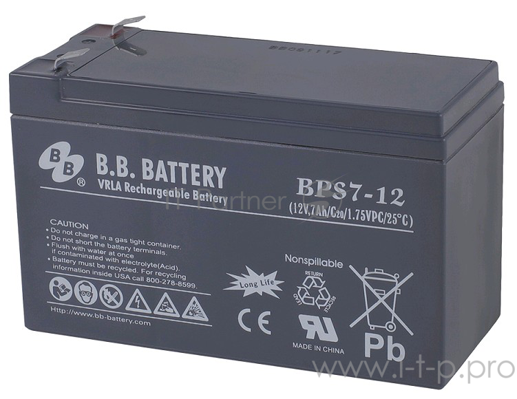 батареи B.B. Battery Аккумулятор BPS 7-12 (12V 7Ah)