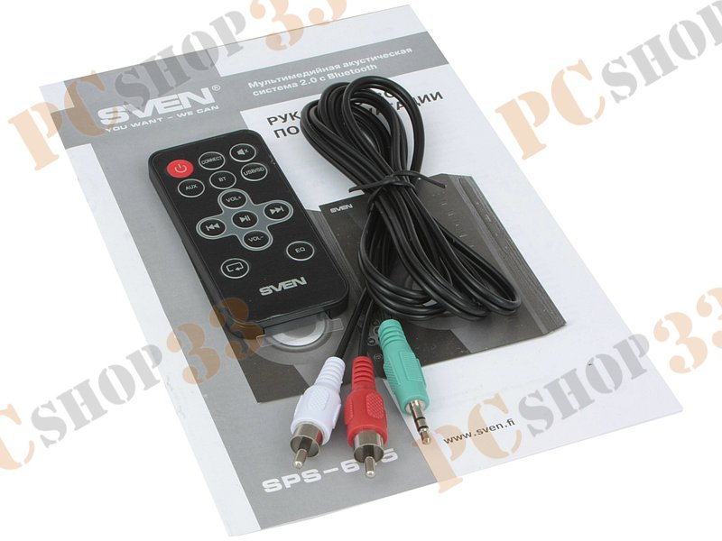 Акустическая система стерео Sven SPS-615, 2x10Вт, с MP3 плеером, черный (Bluetooth)