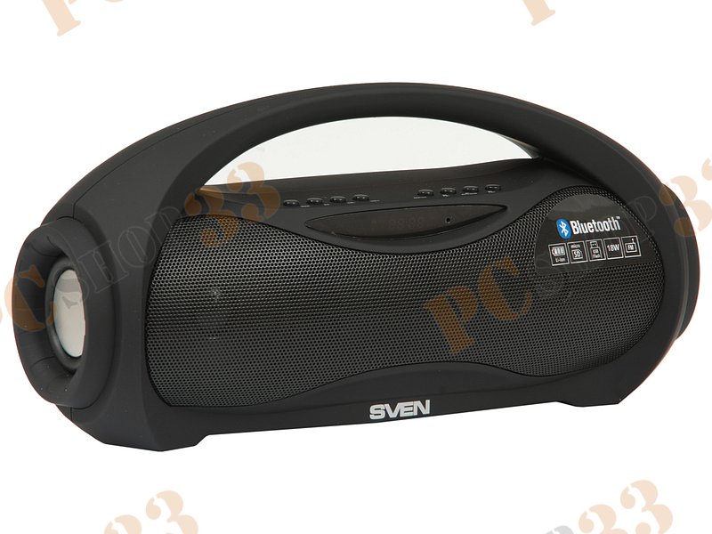 Акустическая система стерео Sven PS-420, 2x6Вт, портативная, с MP3 плеером, с FM радио, черный (Bluetooth)