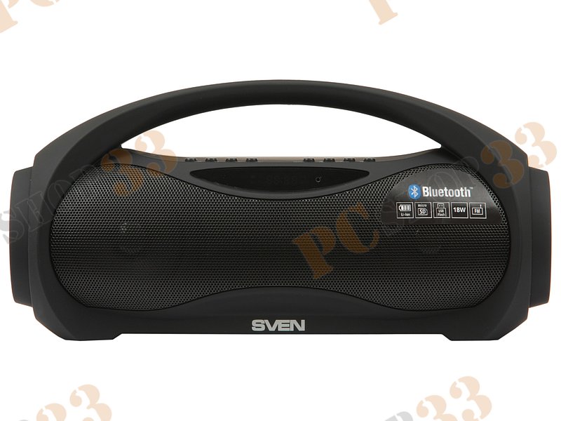 Акустическая система стерео Sven PS-420, 2x6Вт, портативная, с MP3 плеером, с FM радио, черный (Bluetooth)