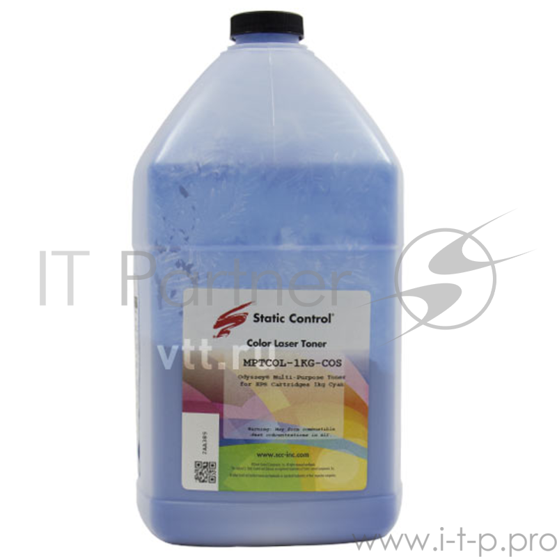 Тонер Static Control Универсальный для HP CLJ CP1515/ Canon MF-8330, C, 1 кг, флакон
