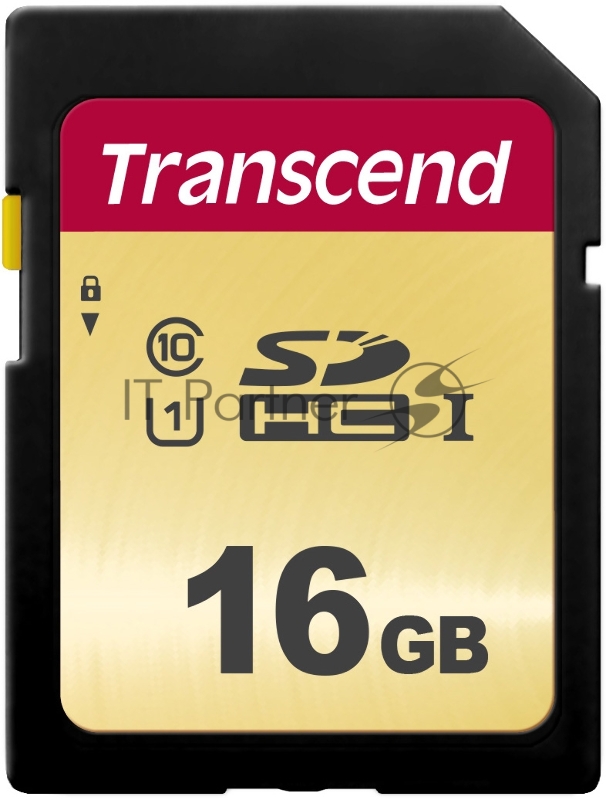 Карта памяти SecureDigital 16Gb Transcend TS16GSDC500S {SDHC Class 10, UHS-I U1, MLC}