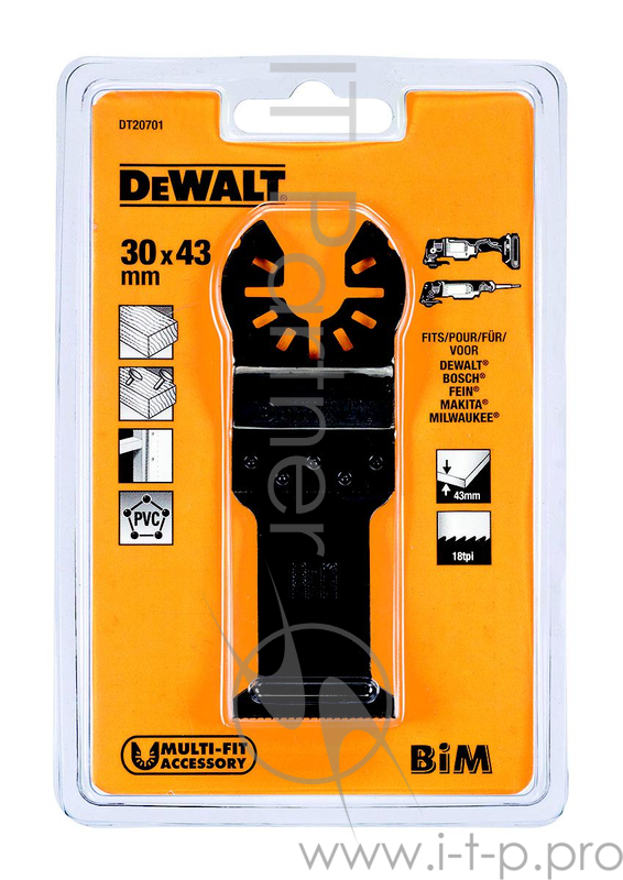 Полотно пильное DEWALT DT20701-QZ для мфи погружное BiM 43X30мм по дер.с гв. гипсокарт. пвх
