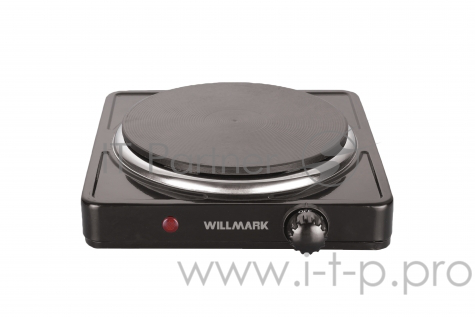 Плитка электрическая WILLMARK НS-111 (1 чугунная конфорка*155 mm, 1000Вт, корпус из нерж.стали, цвет черный)