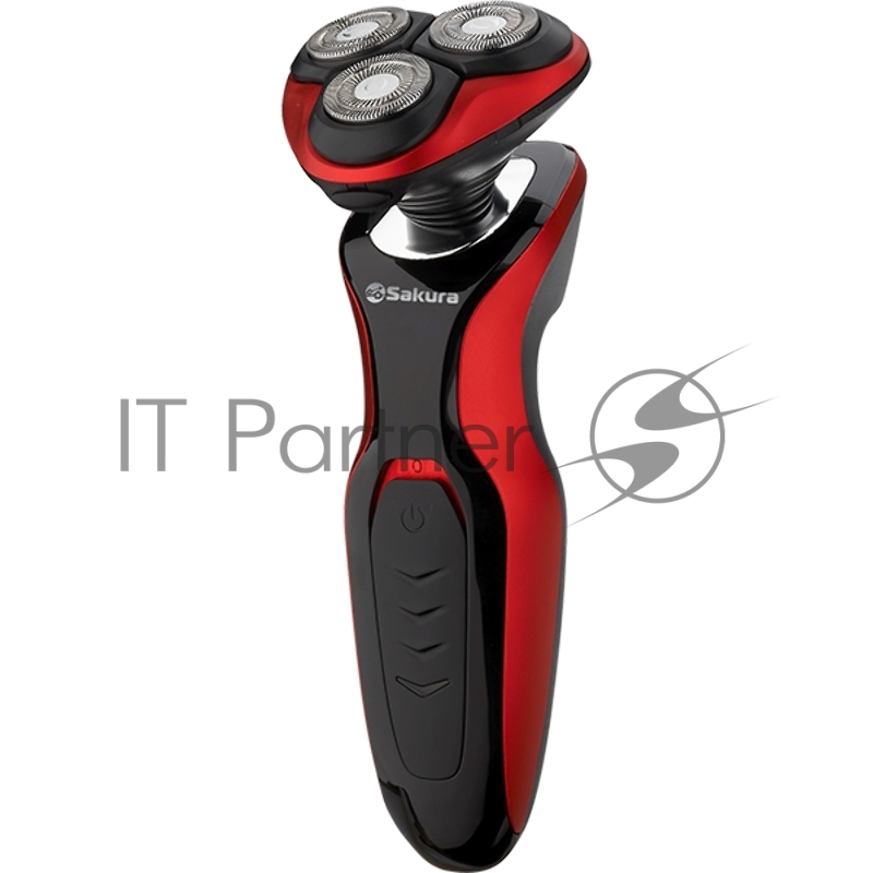 Бритва электрическая Sakura SA-5421BR 3гол 2триммера сух.бритьё аккум