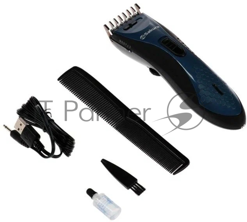 Машинка для стрижки Sakura SA-5175BL-U аккум 3-18 мм Soft Touch USB