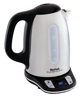 Чайник электрический Tefal KI240D 1.7л. 2400Вт белый/черный (корпус: нержавеющая сталь)