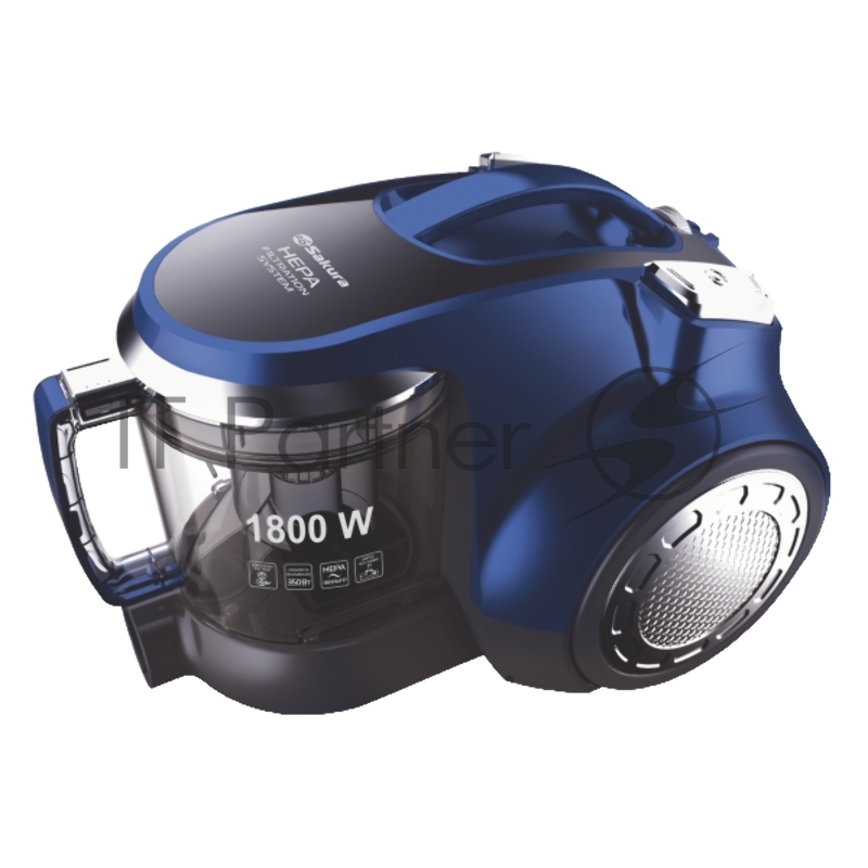 Пылесос Sakura SA-8313BL 1800Вт б/м HEPA син метал