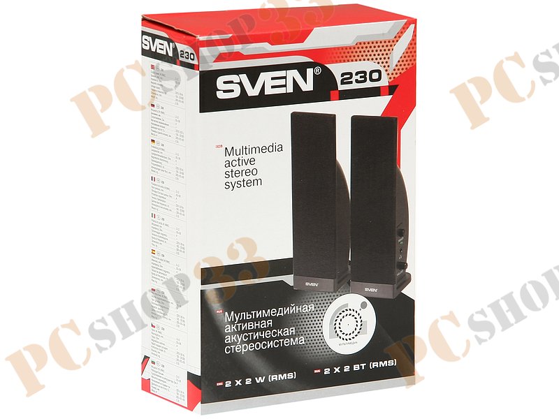 Акустическая система стерео Sven 230 2x2Вт, черный