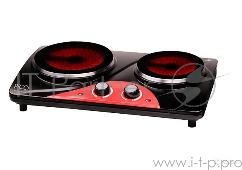 Плита Электрическая RICCI RIC-3206, 1200Вт, 2 конф.,черный матовый