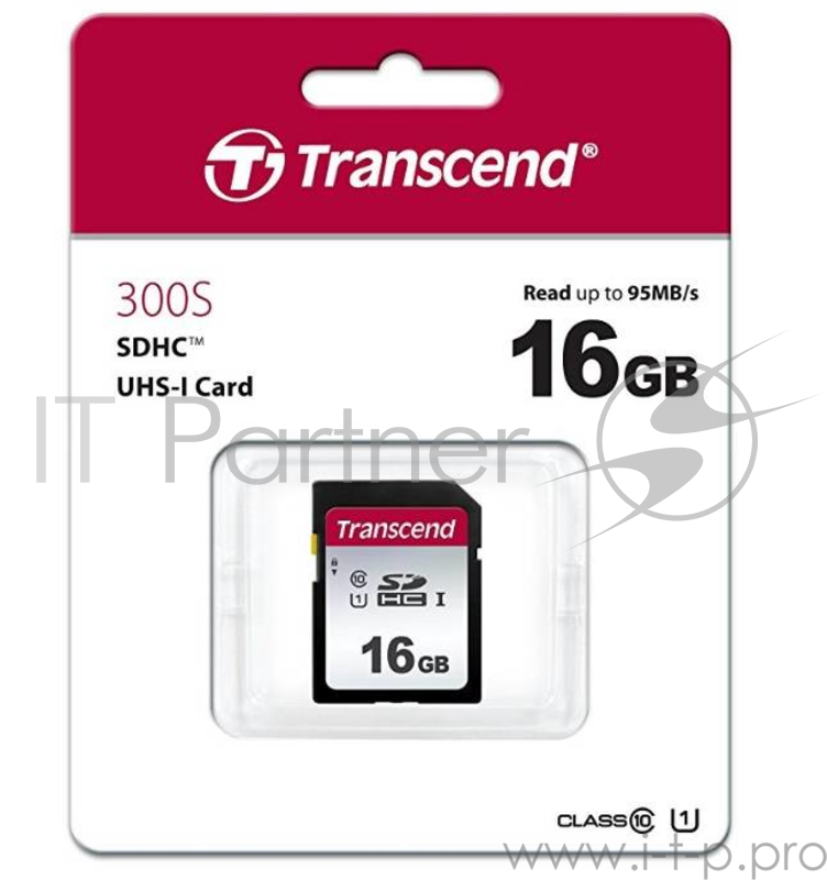 Карта памяти SecureDigital 16Gb Transcend TS16GSDC300S {SDHC Class 10, UHS-I}